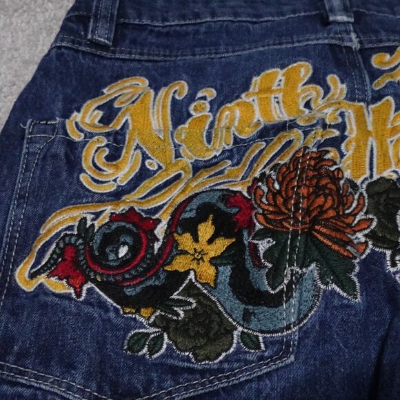 Ninth Hall Ambush Denim Jeans Men's 28 Blue Baggy Wide Leg Embroidered Casual - Picture 10 of 14